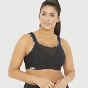 Glamorise 48D High-Impact CAMI SPORT Bra Wicks-U-Dry BOUNCE-CONTROL Black NEW